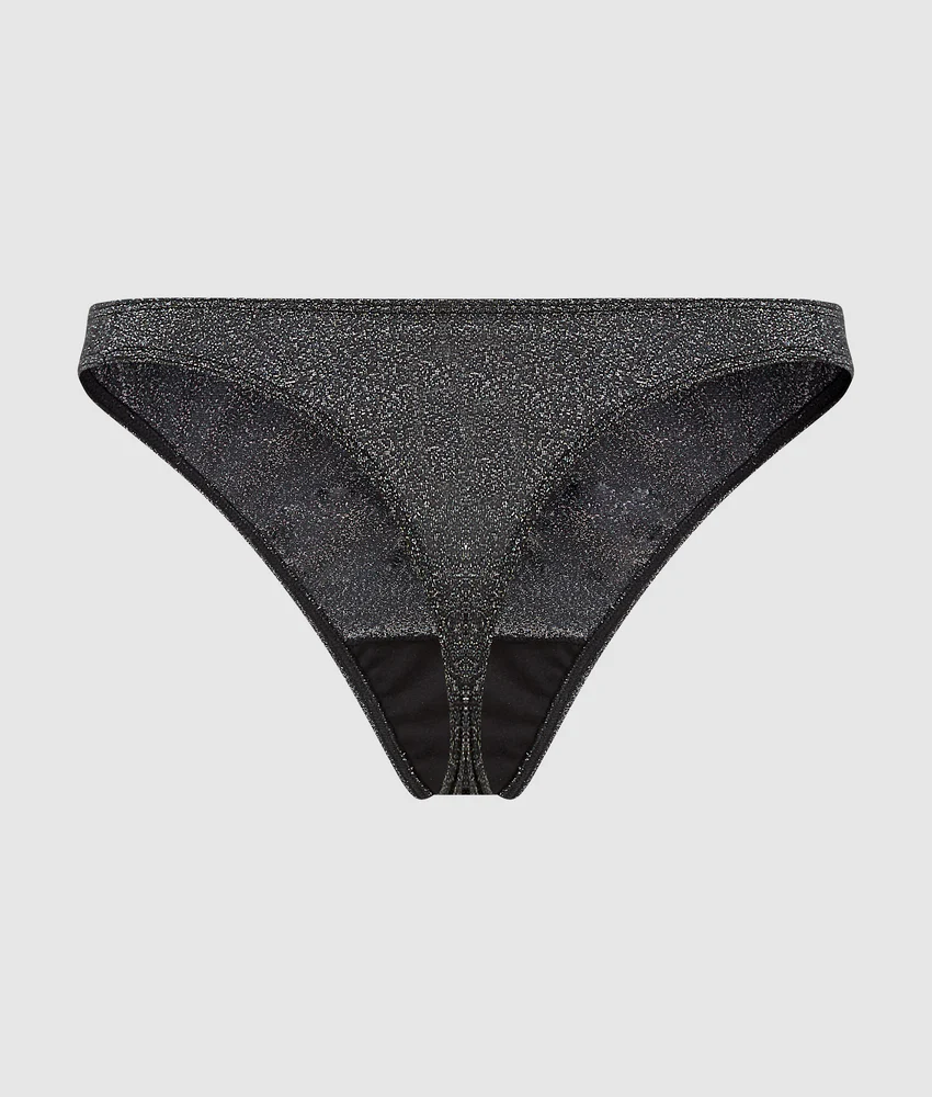 Signature metallic thong