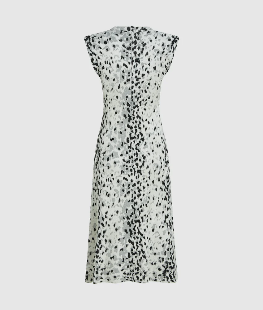 Snow leopard knit dress