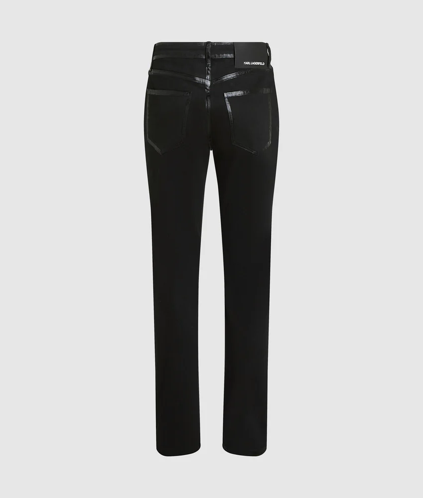 Metallic detail slim jeans