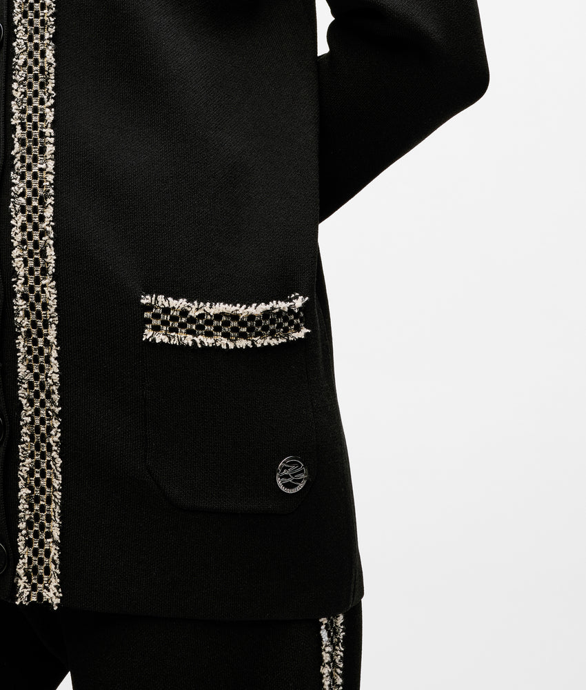 Boucl�� detail cardigan