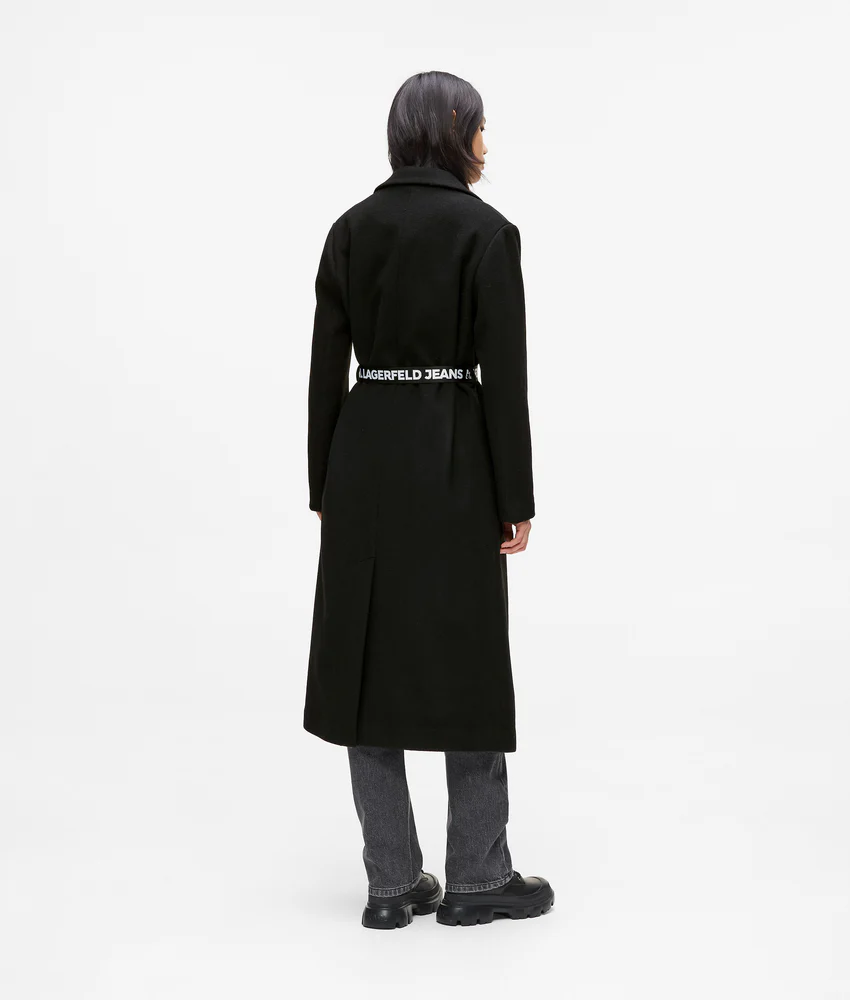 Logo belt coat