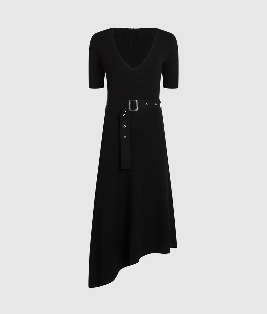 Belted knit dress