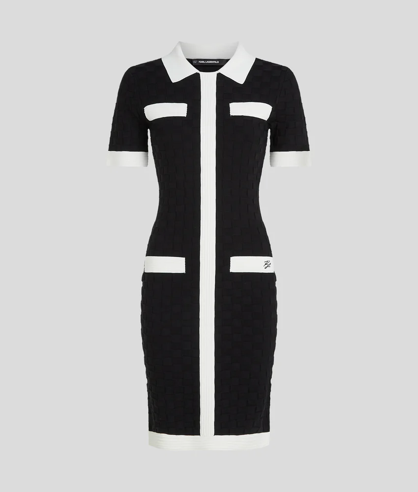 CONTRAST PIPING POLO DRESS