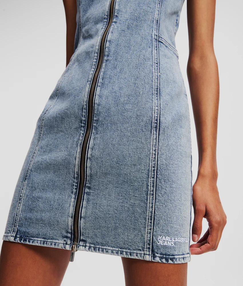 V-NECK DENIM DRESS