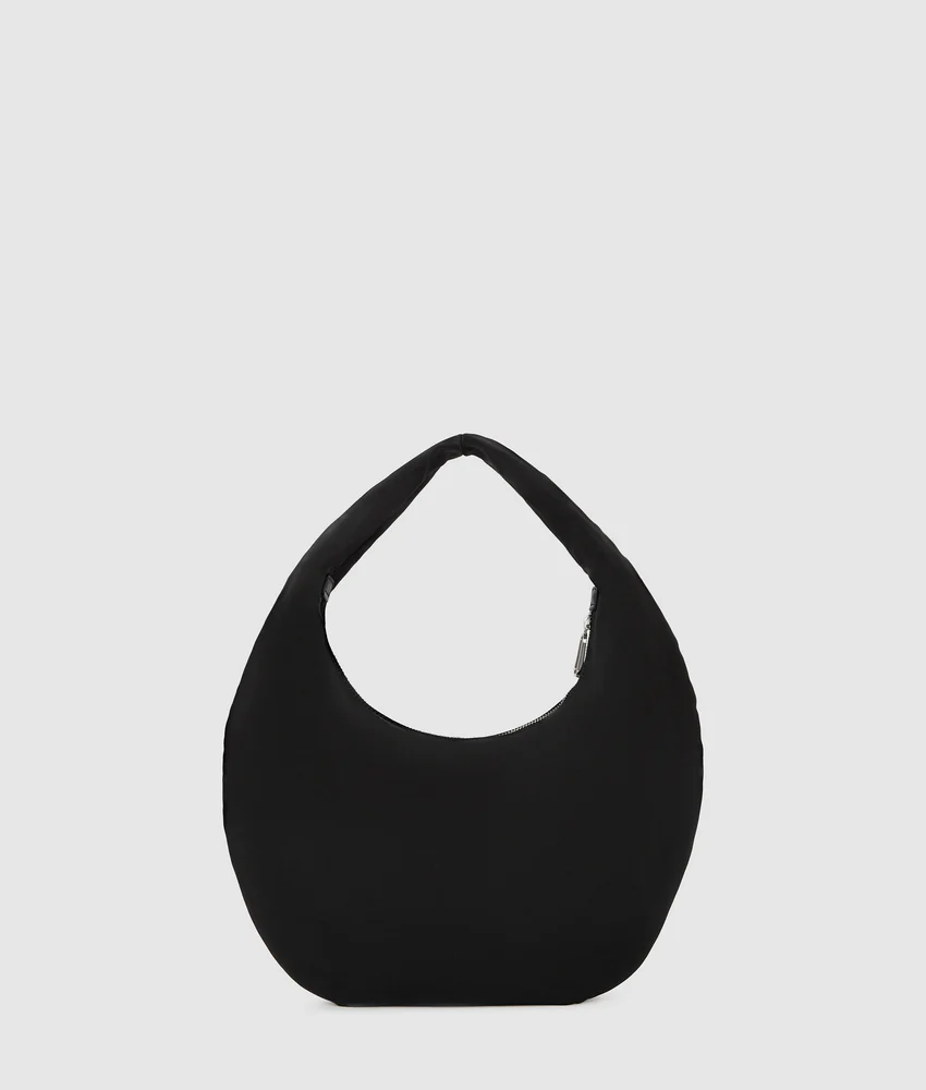Glossy nylon shoulder bag