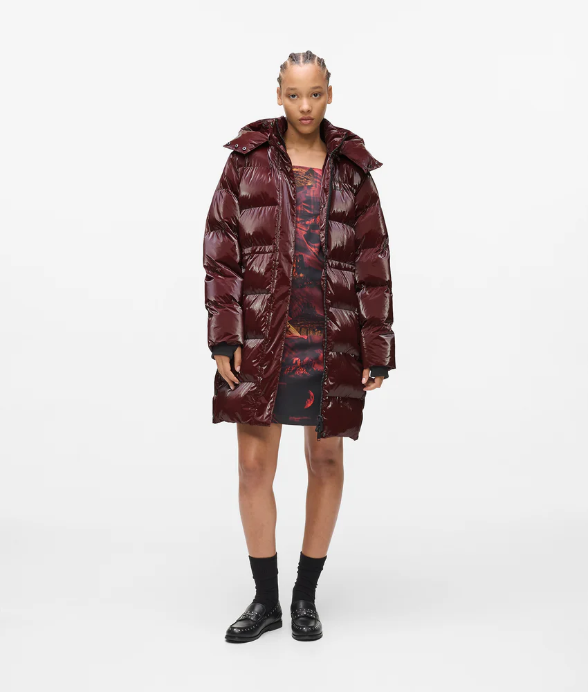 Long shiny puffer jacket