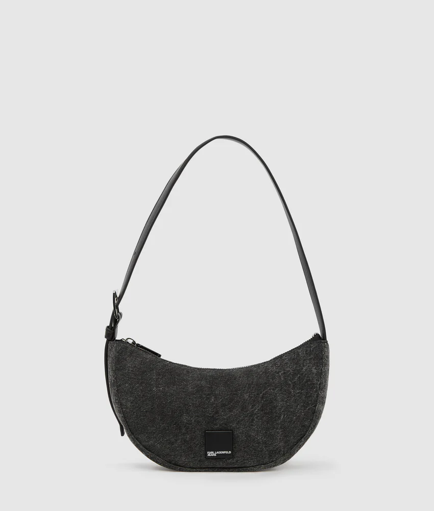 Denim moon shoulder bag