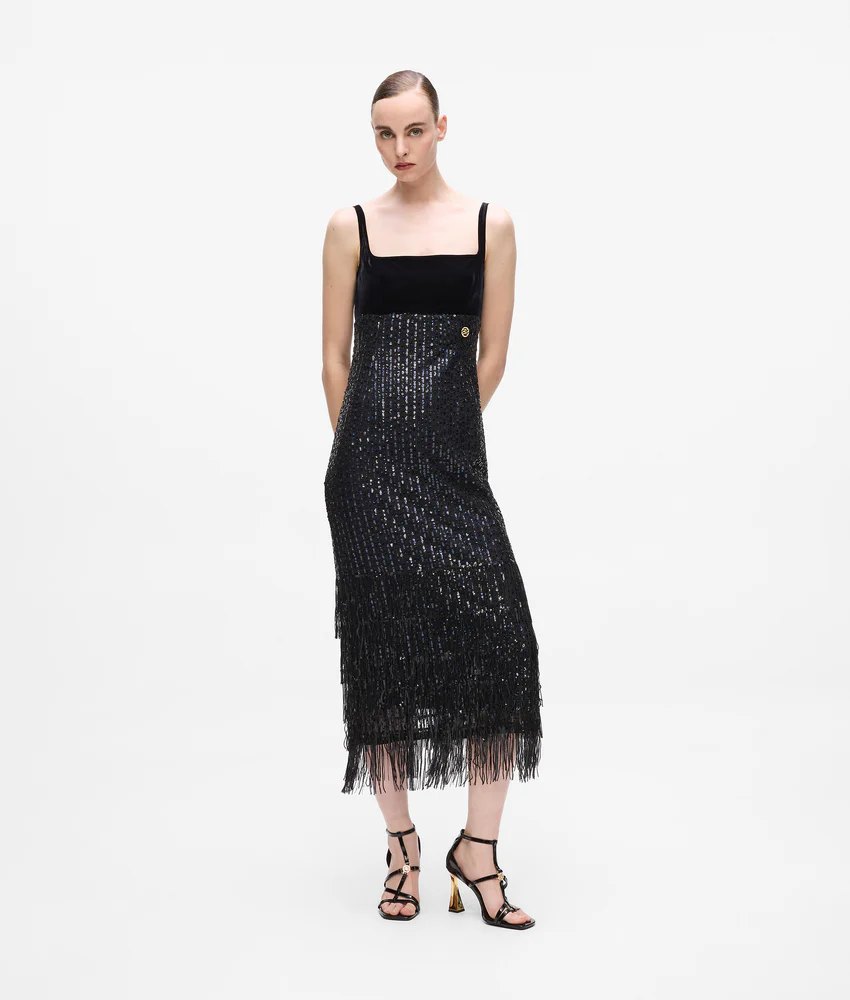 Fringed sequin dress