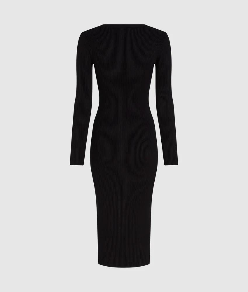 Zip-front knit dress