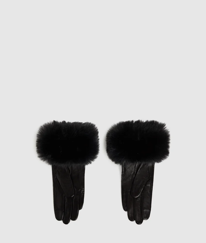 K/Signature faux-fur gloves