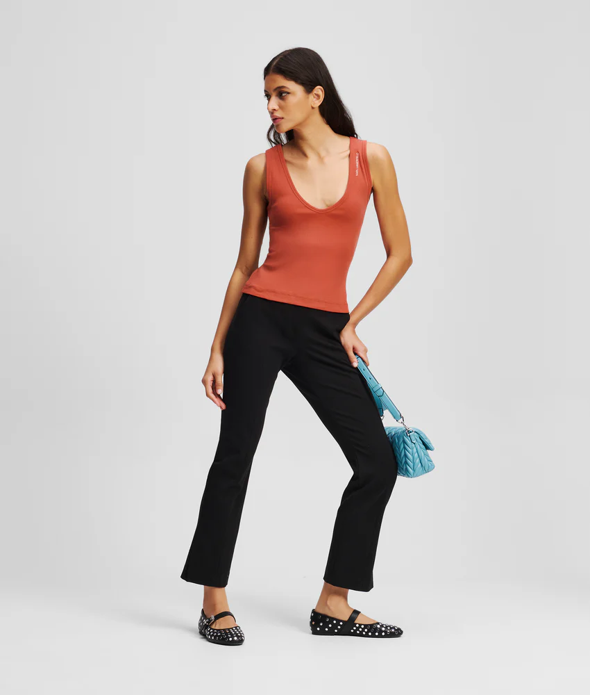 RIBBED V-NECK TANK TOP