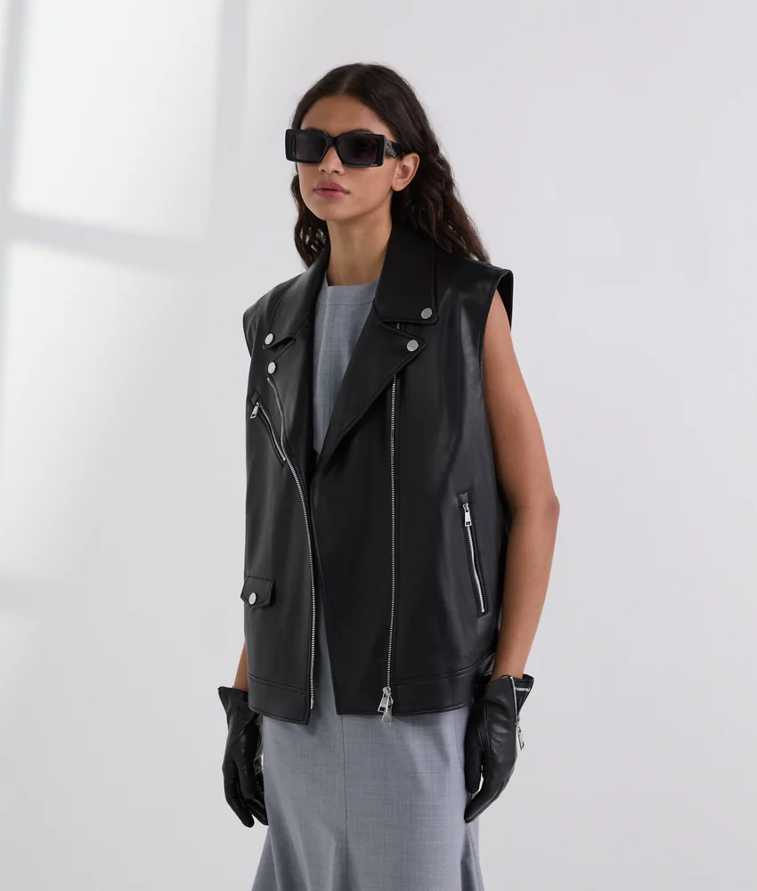 FAUX-LEATHER GILET