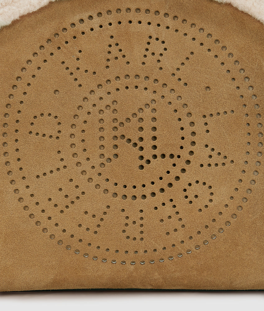 K/Circle small shearling tote bag