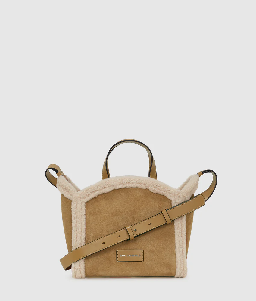 K/Circle small shearling tote bag