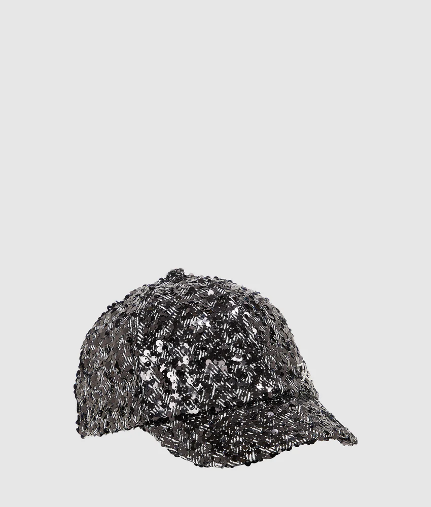 K/Signature sequin cap