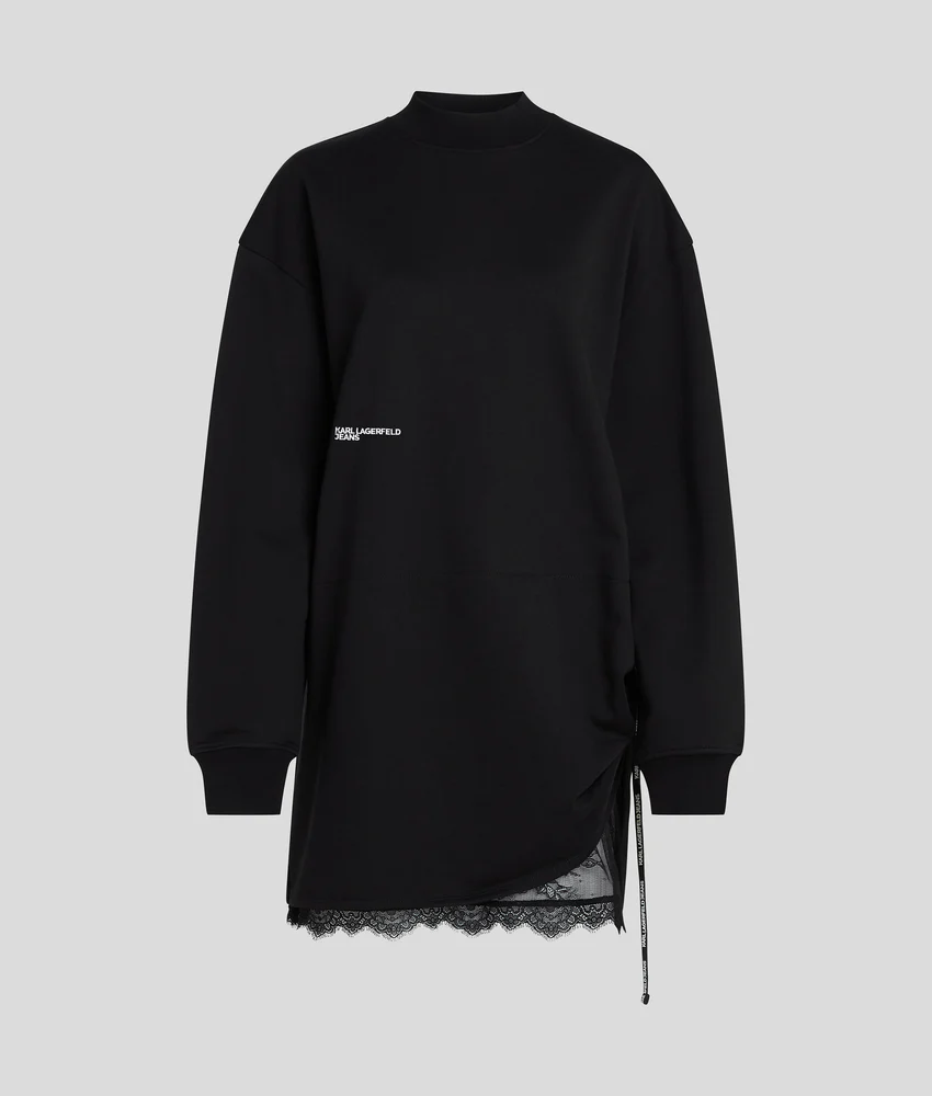 LACE DETAIL SWEAT DRESS