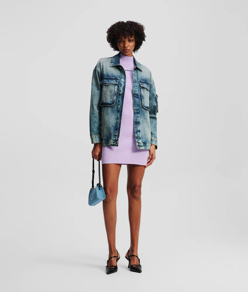 MOCK-NECK KNIT DRESS