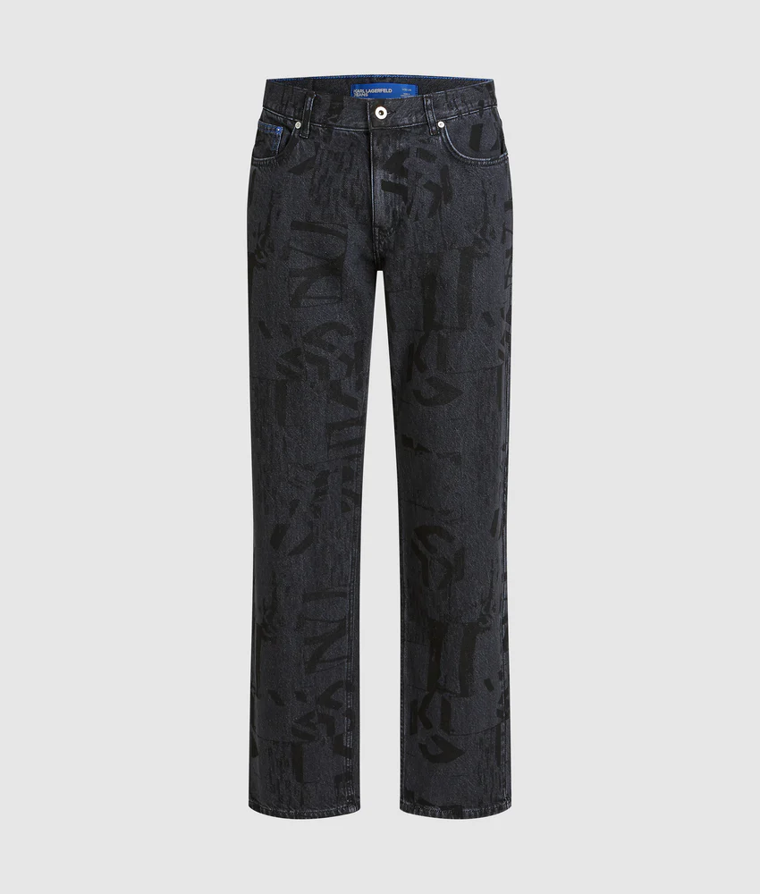 Straight all-over monogram jeans