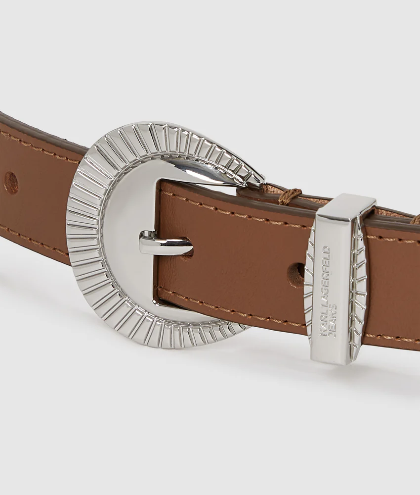 Western round buckle belt