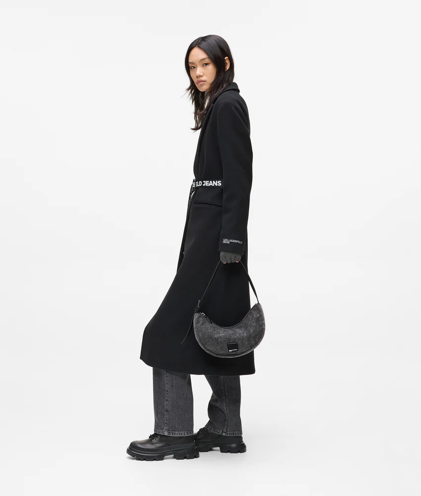 Denim moon shoulder bag