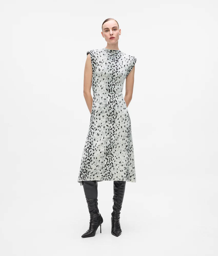Snow leopard knit dress