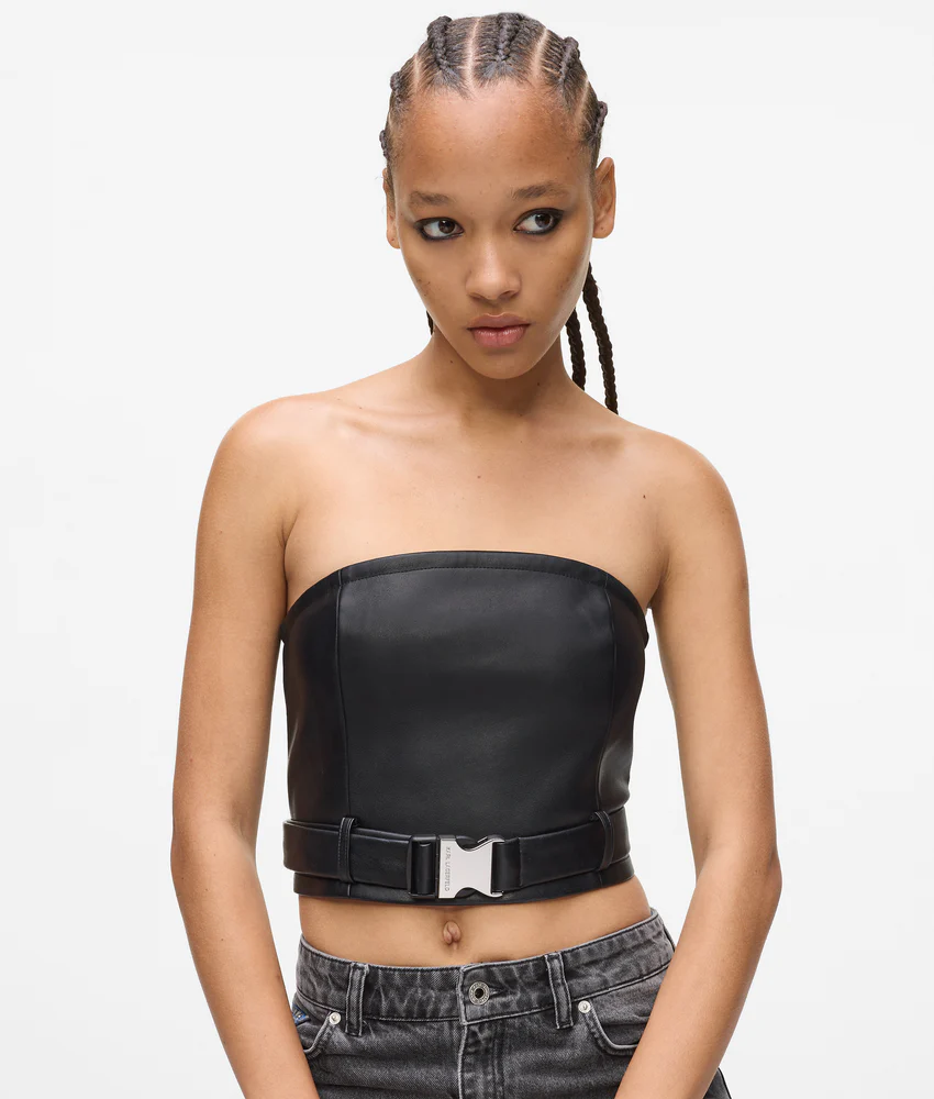 Faux-leather top