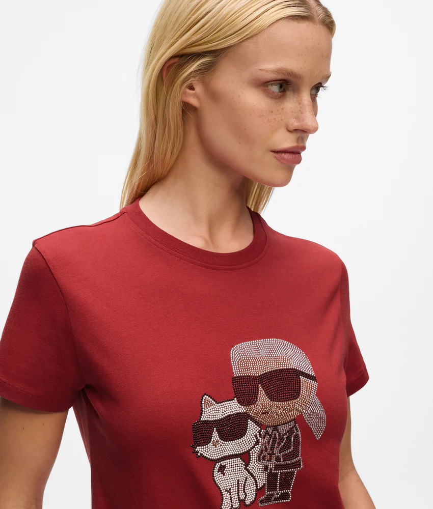 IKON KARL & CHOUPETTE RHINESTONE T-SHIRT