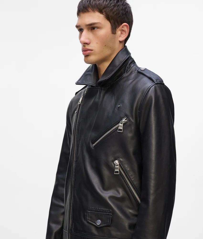 KARL ESSENTIAL LEATHER JACKET
