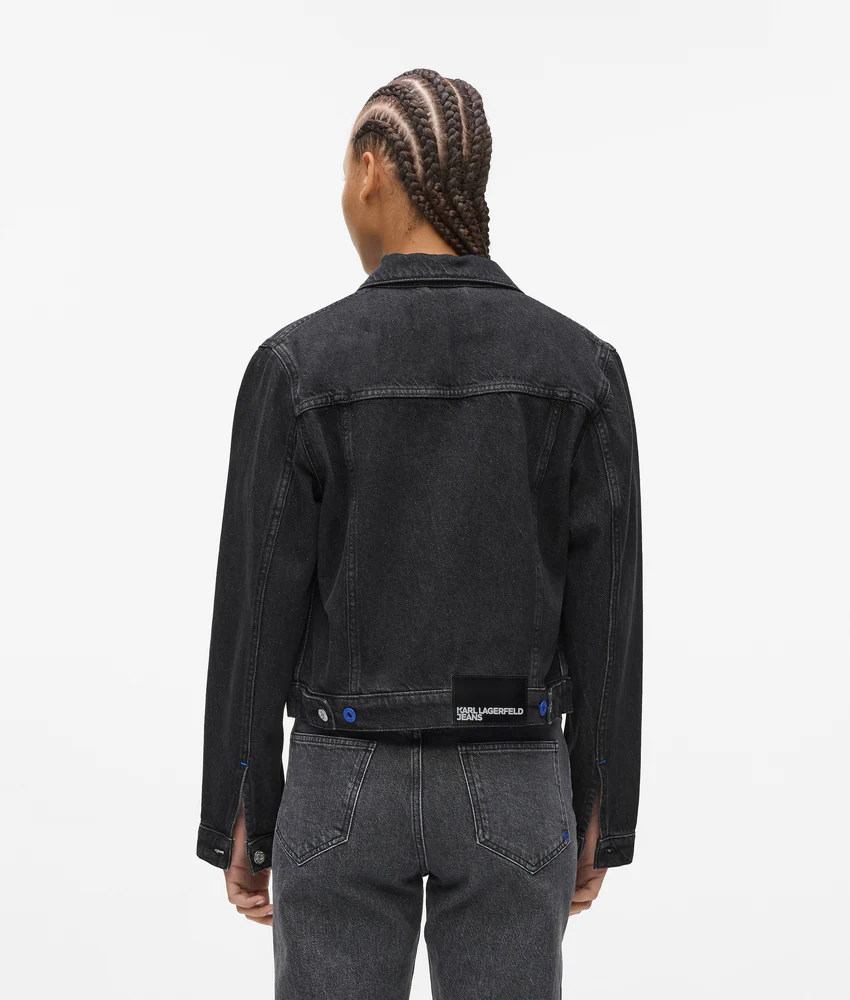 Lace-up denim jacket