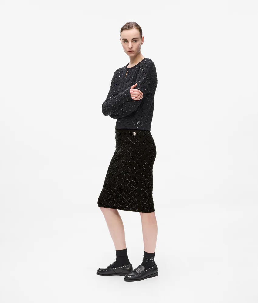 Sequin knit skirt