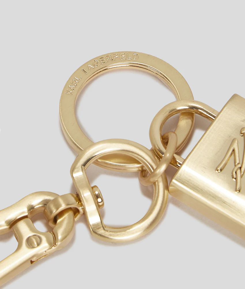 K/AUTOGRAPH PADLOCK KEYCHAIN