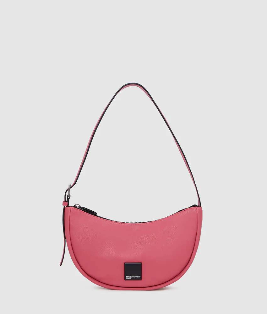 KLJ BOX LOGO SOFT HALF-MOON SHOULDER BAG