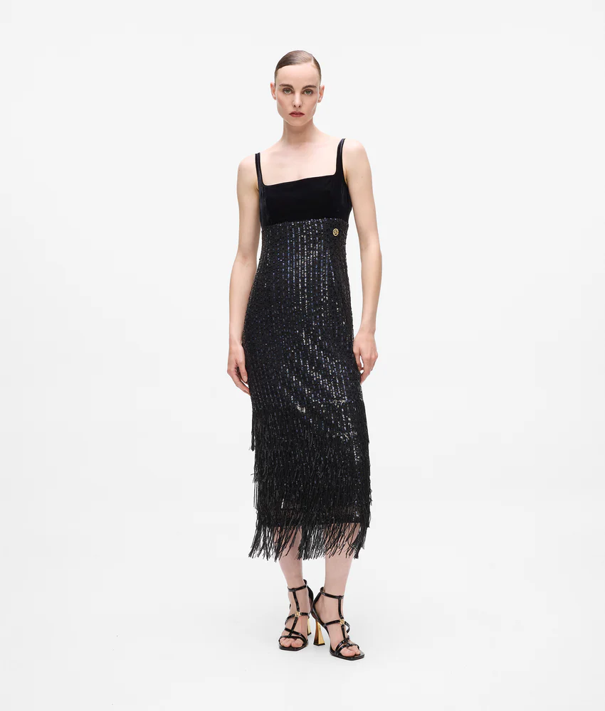 Fringed sequin dress