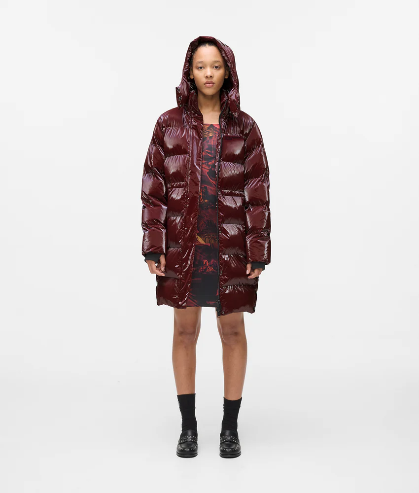 Long shiny puffer jacket