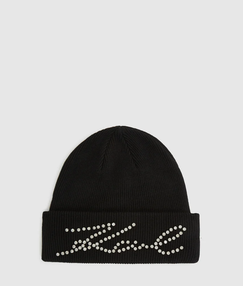 K/Signature rhinestone beanie