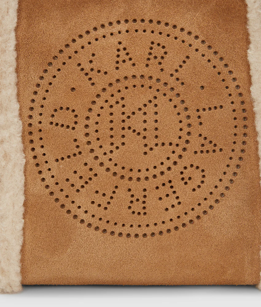 K/Circle small shearling bucket bag