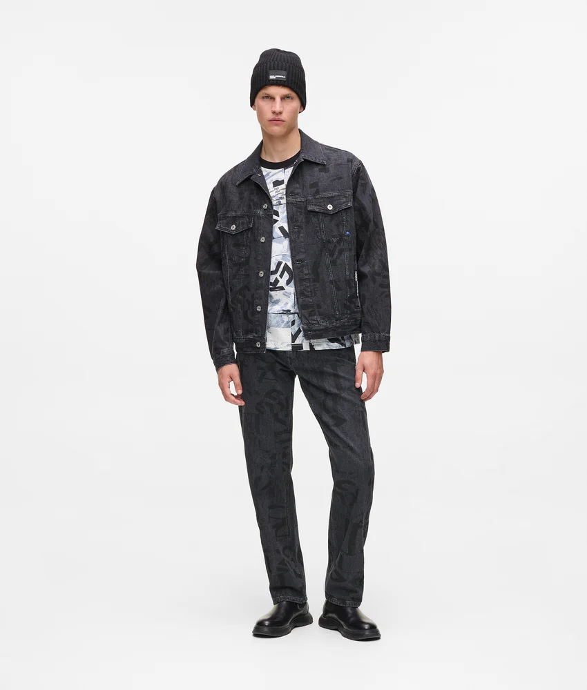 Straight all-over monogram jeans