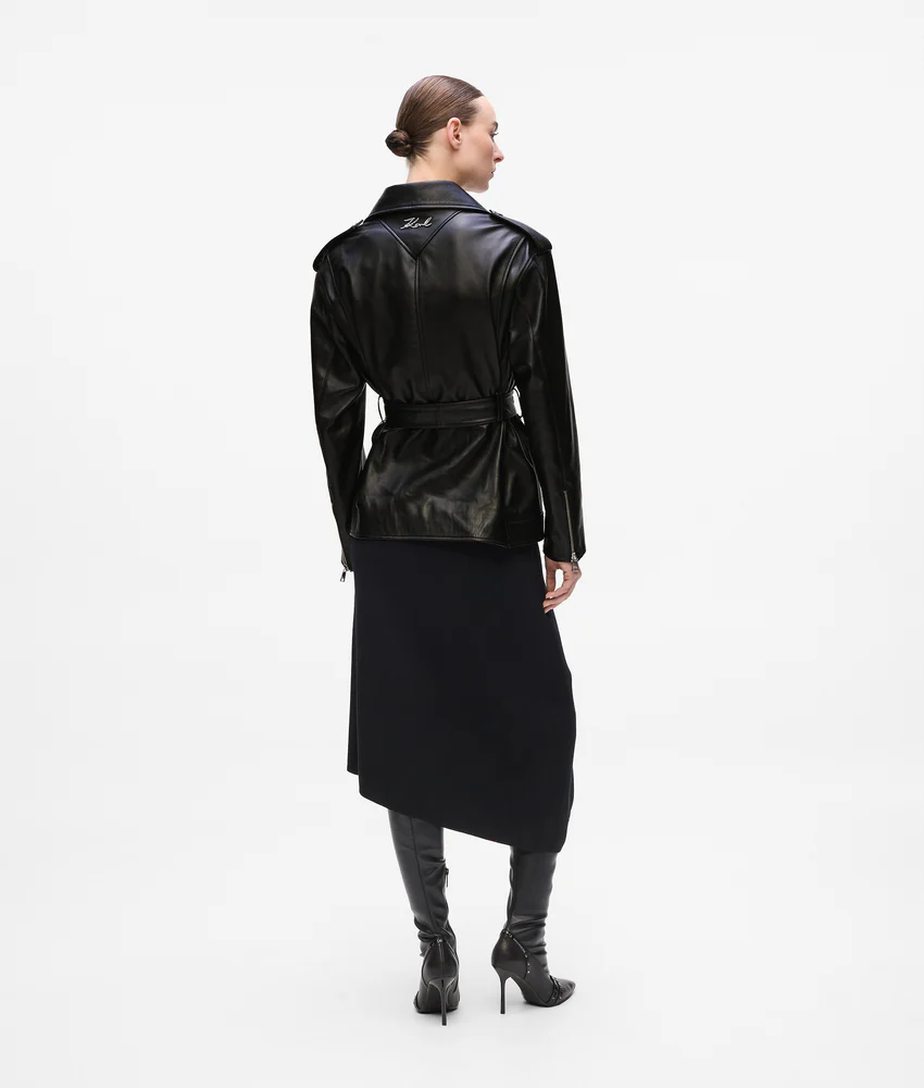 Oversized leather jacket