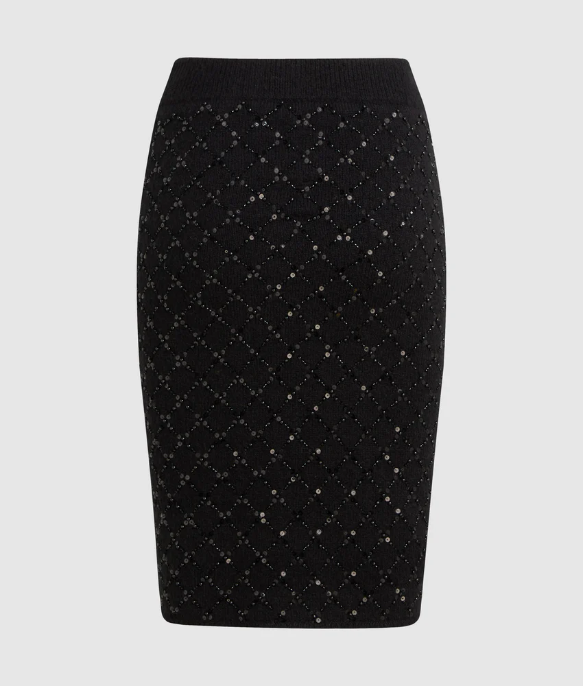 Sequin knit skirt
