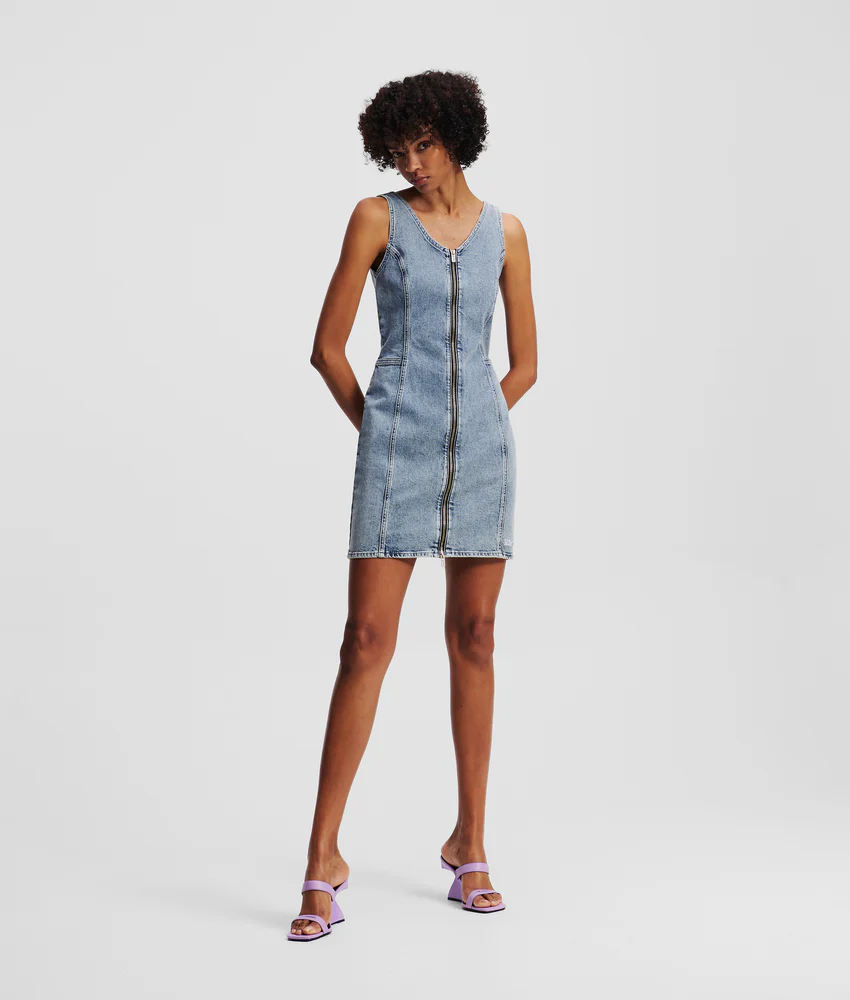 V-NECK DENIM DRESS