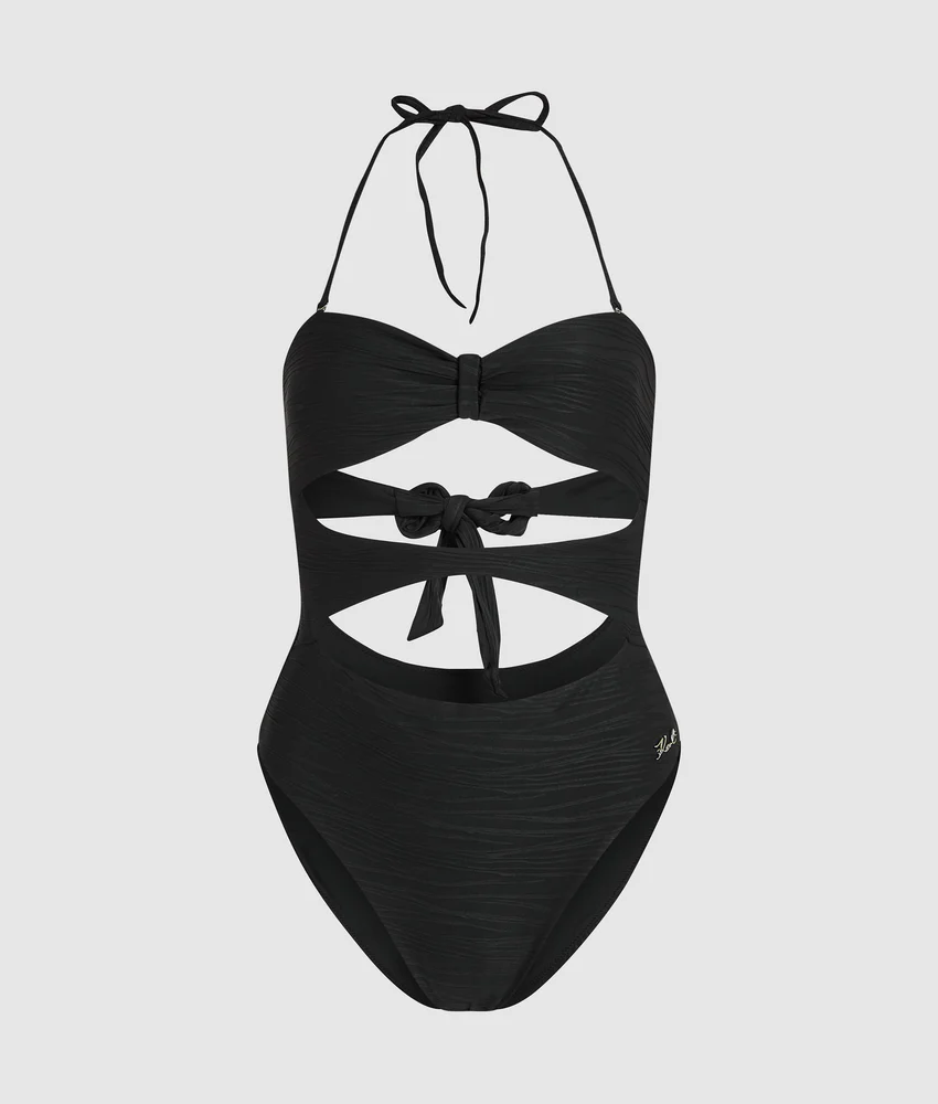 RIBBED BANDEAU SWIMSUIT