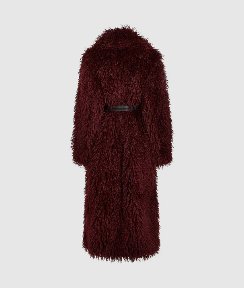 Long faux-fur coat