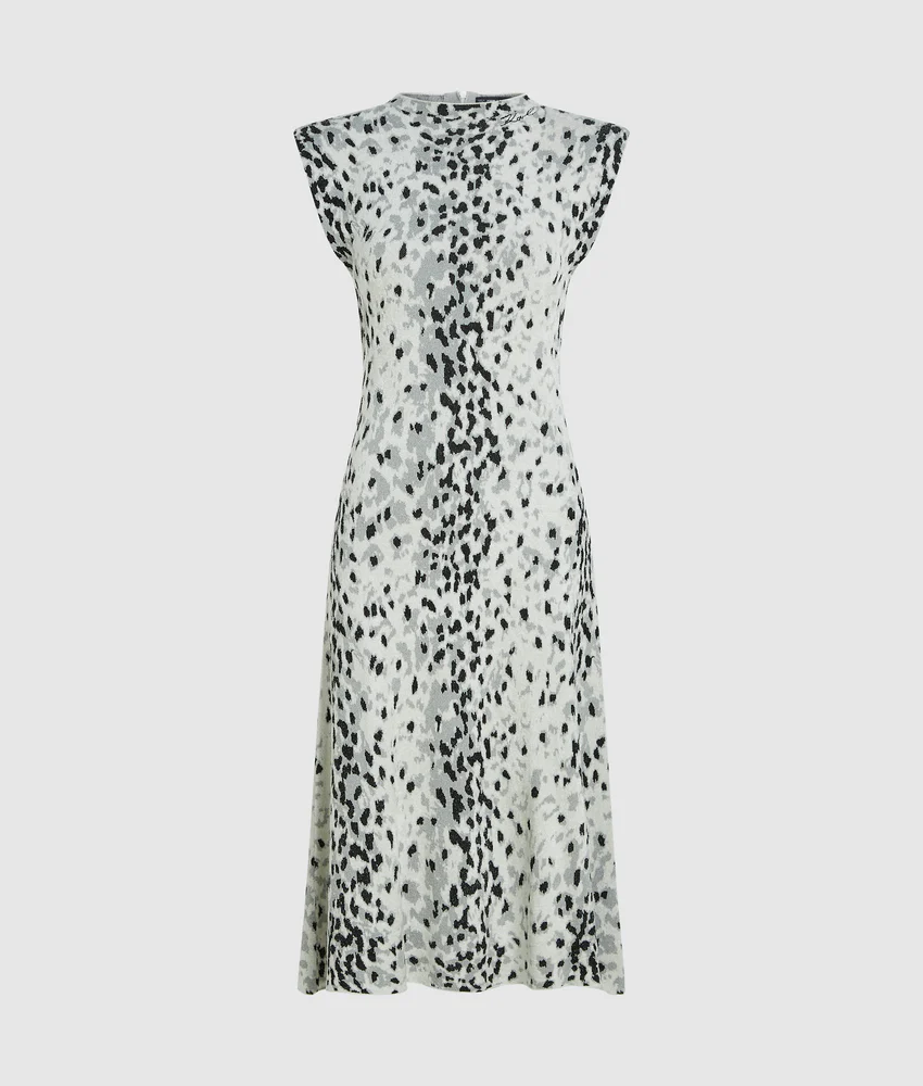Snow leopard knit dress