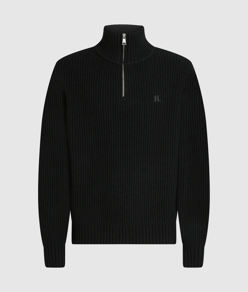 Half-zip turtleneck sweater