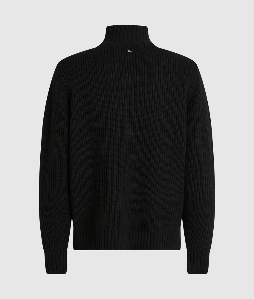Half-zip turtleneck sweater