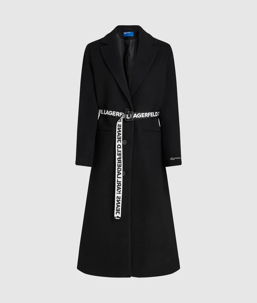 Logo belt coat