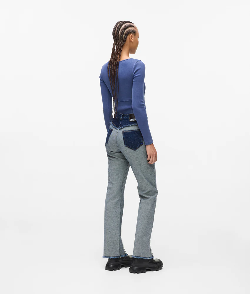 Inside-out straight jeans
