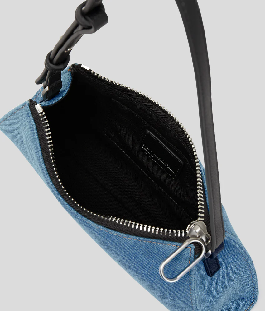 METAL LOGO DENIM SHOULDER BAG