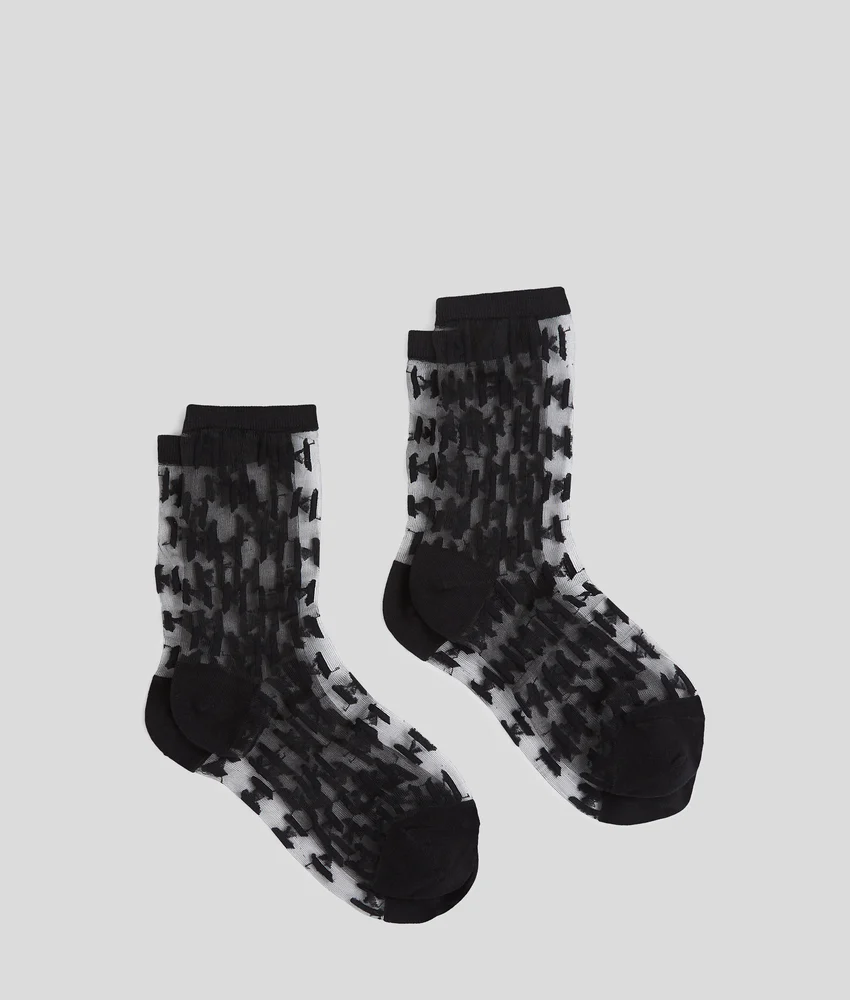 MONOGRAM MESH SOCKS �C 2-PACK