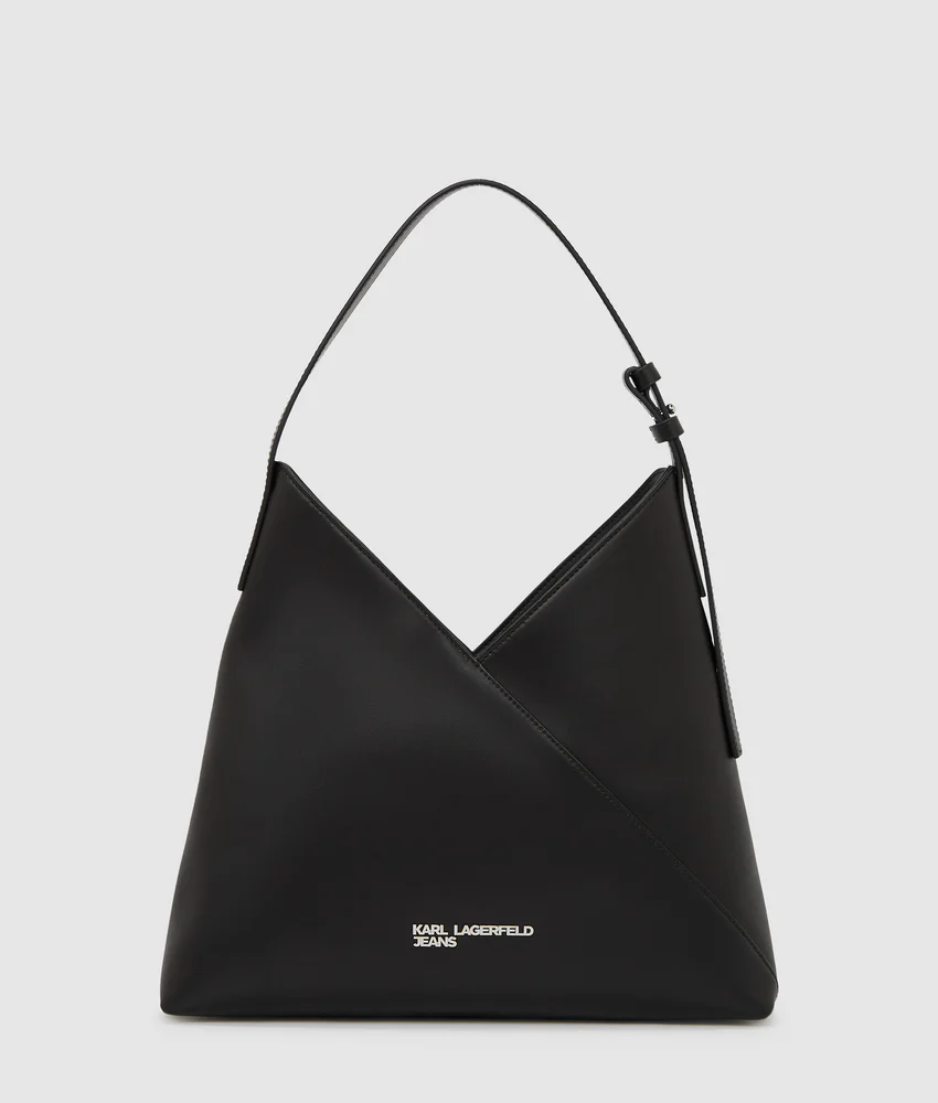 Geo leather small tote bag